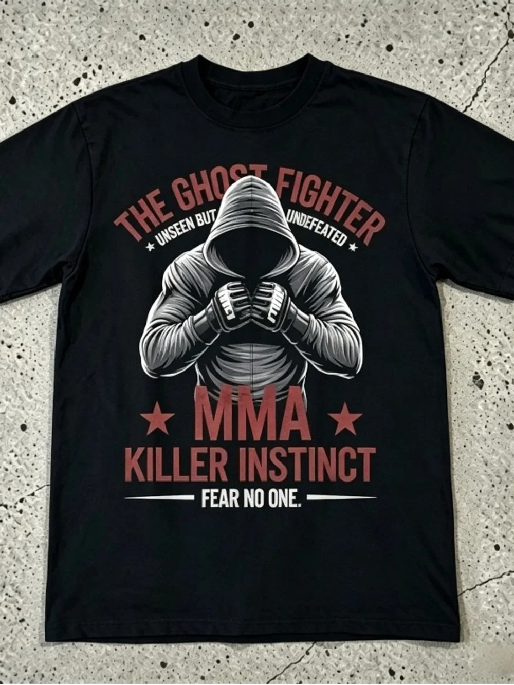 Retro Ghost Hooded Faceless Boxer Fighting MMA Boxing Short sleeved T-shirt